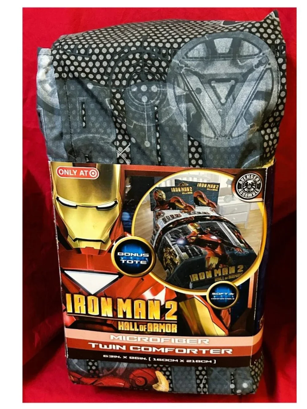 NEW~vtg TWIN size Comforter+Sheet Set~Marvel's Iron Man Superhero Avengers~4pc